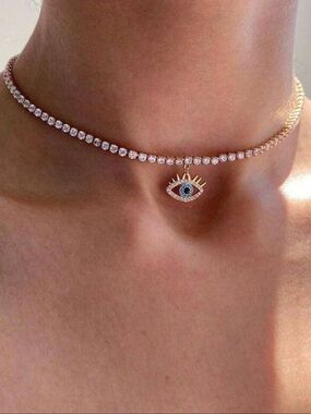 Evil Eye Tennis Choker Necklace A1801